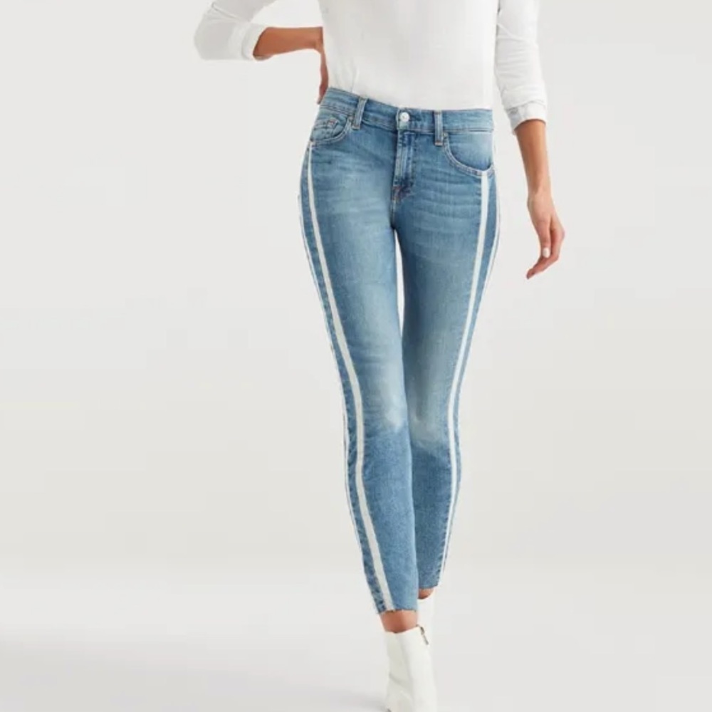 7 For All Mankind Jeans with white stripes on side